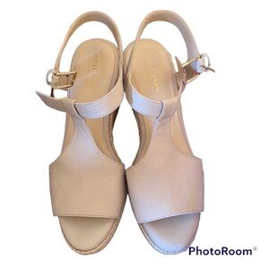 COLE HAAN Maddie Wedges upper leather Open Toe Size 8